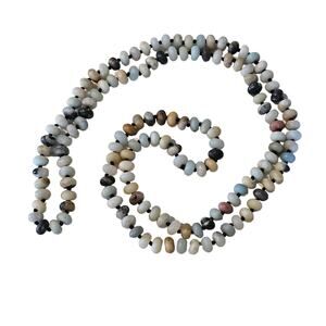 Amazonite Matte Rondelle Beaded Gemstone Necklace